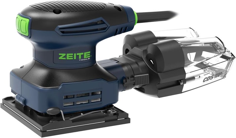 zeite 2.4 Amp 1/4 Sheet Sander with 12Pcs Sandpapers, Electric Palm Sander for Woodworking, 10 Ft Cord, 14000 OPM, Vacuum Attachment, Cyclonic Dust Box for Wood Polishing Sanding - Image 1